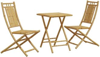 vidaXL Juego de mesa y sillas de jardín 3 piezas bambú Vidaxl