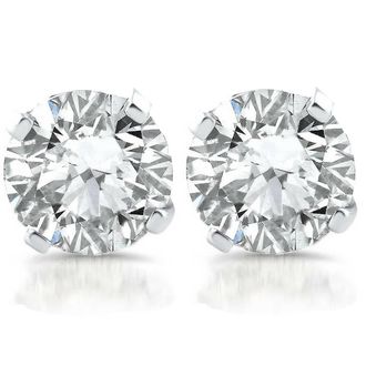 Pompeii3 1ct Diamond Studs 14k White Gold Clarity Enhanced