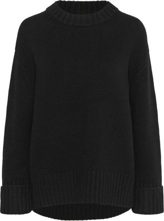 Soaked In Luxury Zwarte Crew-Neck Trui - Dames - Ronde hals truien - Zwart - 2XL - Wol - Truien & Vesten