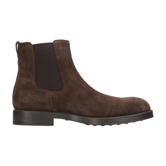 Tod's Tods, Chelsea Boots, male, Brown, Size: 10 1/2 US Brown Suede Leather Ankle Boots