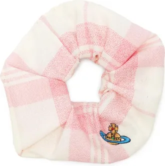 Vivienne Westwood Orb-embroidered Check-pattern Scrunchie