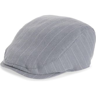 Open Edit Pinstripe Driving Cap in Grey at Nordstrom, Size Large
