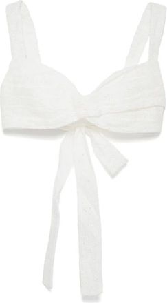 Zimmermann Witte Mouwloze Top met Strikdetails - Dames - Tops zonder mouwen - Wit - L - Tops