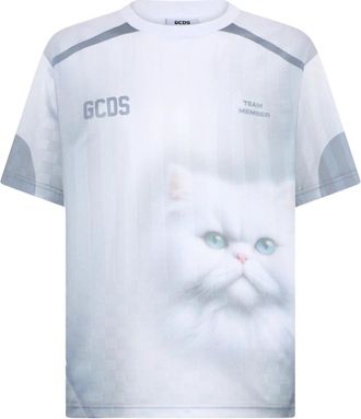 GCDS Oversize Kitten T-shirt - Heren - T-shirts - Grijs - L - Polyester - Tops