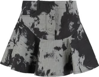 Fendi Mini-rok met vijf zakken en jacquard - Grijs