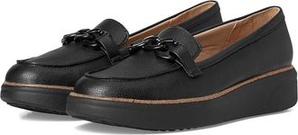 Life Stride Chelsea-Bit Loafer/Moc Shoes Womens Flat Shoes Black/Black : 7.5 W (C), Faux Leather/Microfiber