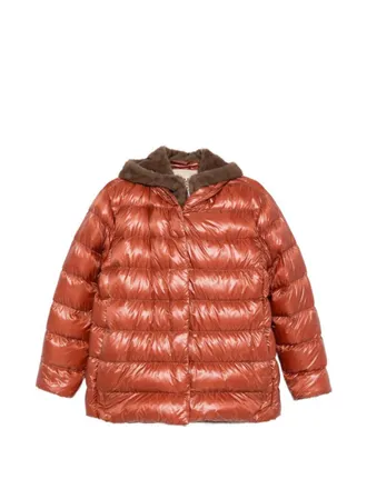 Herno Orange Quilted Hood Jacket