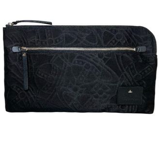 Vivienne Westwood Leather Nylon Clutch Bag Handbag (Pre-Owned)