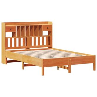 vidaXL Bookcase Bed without Mattress Wax Brown 160x200 cm Solid Wood Pine Vidaxl