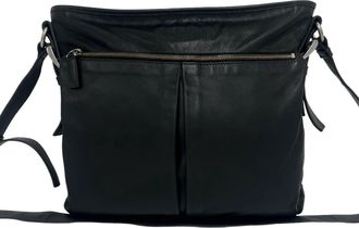 Prada Black Leather Shoulder Bag Tote Bag (Pre-Owned)
