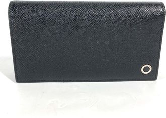 Bulgari Black Leather Long Wallet (Bi-Fold) (Pre-Owned)