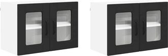 vidaXL Armario de cocina mural con estante 2 pcs Negro 60 x 31 x 40 cm vidaXL