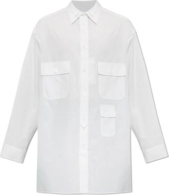 Yohji Yamamoto Shirt With Pockets - Heren - Zakelijke Overhemden - Wit - M - Katoen - Overhemden