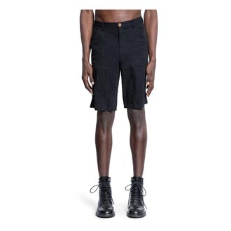 Comme Des Garçons Korte Broeken, Heren, Zwart, S, Denim, Zwarte Nylon Denim Broek met Zakken
