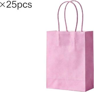OEM Bolsas De Regalo, Bolsas De Embalaje, 15x8x21 Cm, Morado Claro, Papel Kraft, Con Asas, Bodas, Fiestas, Etc, 25 Bolsas Por Paquete