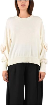 Meimeij Maglia in Lana - - Knitwear - Donna - Bianco - M