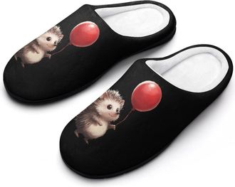 Generic Cute Hedgehog with Balloon Mens Slippers Comfortable And Non-slip Cotton Slipper Shoe for House