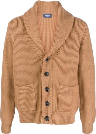 Drumohr Brown Shawl Neck Sweater