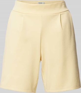 Ichi Regular Fit Shorts mit Bundfalten Modell Kate in Hellgelb, Größe XXL