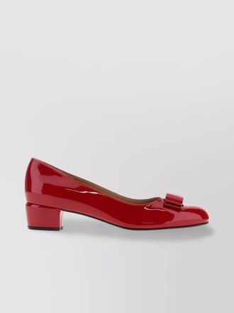 Ferragamo leather vara pumps block heel