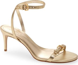 Schutz Aurora Mid Ankle Strap Sandal in Platina at Nordstrom, Size 9.5