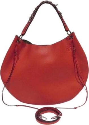 Loewe Pre-owned Shoulder Bags, female, Red, Size: ONE SIZE Pre-owned Fortune Leather Shoulder Bag