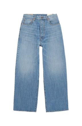 Fortela Jaron Wide-Leg Bleach Wash Denim Trousers in D370 at Nordstrom, Size 28 31 Eu