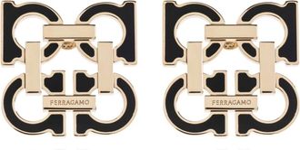 Ferragamo Accessoires, Dames, Geel, ONE Size, Oorbellen in de vorm van een logo