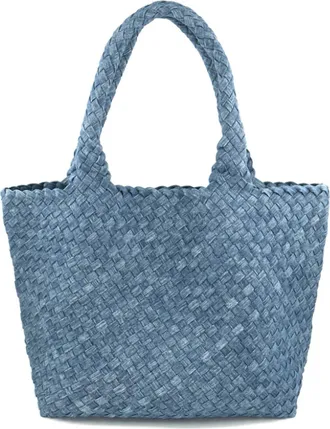 Melissa Masse Womens Braided Tote Bag In Denim