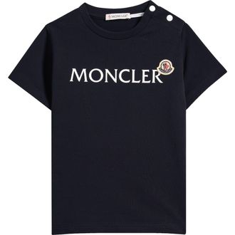 Moncler Kids Logo Patch Graphic T-Shirt in Navy at Nordstrom, Size 18-24M