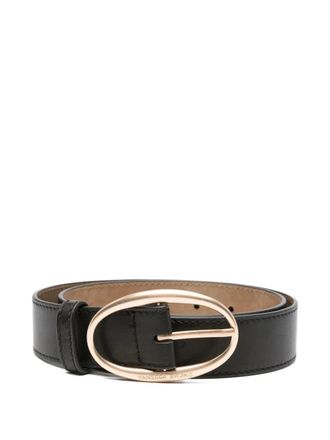 Vanessa Bruno oval-buckle leather belt - women - Calf Leather - L - Black