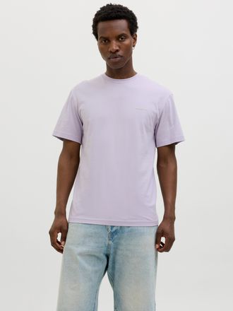 Jack & Jones Rundhalsshirt JACK & JONES JJSUMMER VIBES TEE SS CREW NECK LN, Herren, Gr. XXL, lila (languid lavender), Jersey, Obermaterial: 100% Baumwolle, bedruck