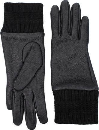Burberry Damens Schwarze Lederhandschuhe