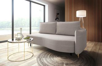 Exxpo Sofa Fashion Loungesofa »Ortis mit toller Kontrastnaht, Solitärmöbel, bequem, schmale Armlehne« Schlafsofa mit Bettfunktion und Bettkasten, komfortabler Federkern