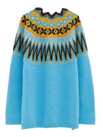 Loewe fairisle-pattern round-neck sweater - men - Fabric - M - Blue