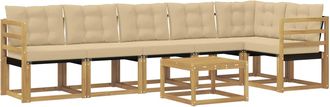 vidaXL Conjunto De Sof&aacute;s De Exterior 7 Uds. Y Beige Vidaxl
