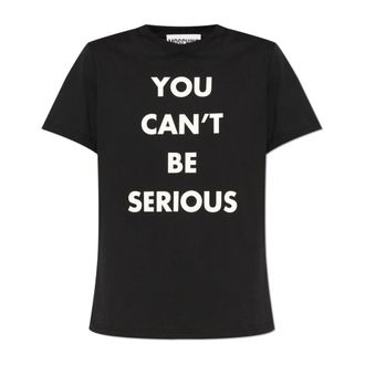 Moschino T-Shirts, female, Black, XS, T-shirt with print