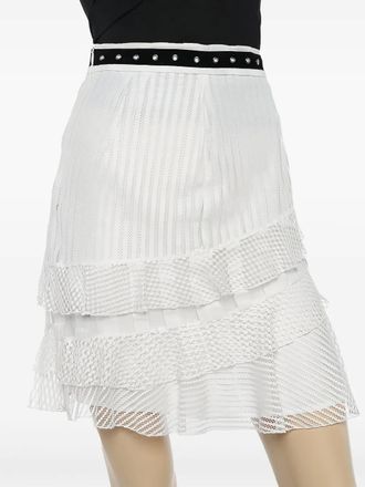 Cavalli pre-owned ruffled lace skirt - White