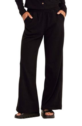 Threads 4 Thought Ivanna Textured Jersey Wide Leg Pants in Black at Nordstrom, Size X-Large