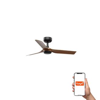 Netlighting Mini Punt Small 3 Blade Ceiling Fan Black Walnut Smart in Brown
