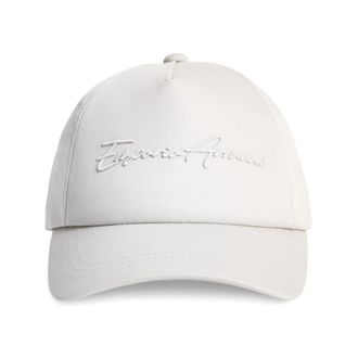Emporio Armani Baseballpet met Logo Borduursel - unisex - Petten - Wit - ONE Size - Katoen - Accessoires
