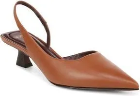 Franco Sarto Devin Kitten Heel Slingback Pump in Rich Cognac at Nordstrom Rack, Size 5.5