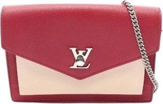Louis Vuitton Pre-owned Pochette Lockme Chain Leather Shoulder Bag - Dames - Vintage Schoudertas - Rood - ONE Size - Leer - Vintage