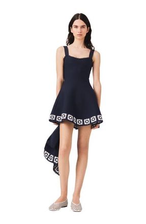 Maje Dress with crochet panels in Navy at Nordstrom, Size 38 Eu
