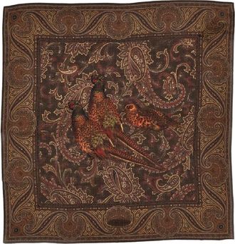 Ralph Lauren Pa&ntilde;uelo Cuadrado de Cachemira con Dise&ntilde;o de Fais&aacute;n y Paisley - Accessories - Mujer - Marr&oacute;n - ONE SIZE