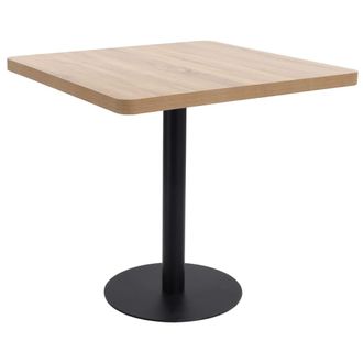 vidaXL Mesa De Bistr&oacute; Mdf Marr&oacute;n Claro 80x80 Cm Vidaxl