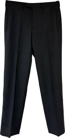 Prada Pre-owned Mens Straight Leg Pants in Black Wool - Size EU 48 (Mens)