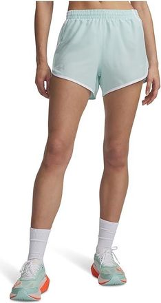 Under Armour Fly By Shorts Womens Shorts Refresh Mint/White/Reflective : LG (US 12-14), Mesh/Polyester