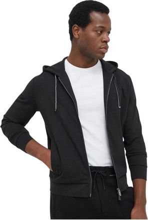 Emporio Armani Ponte-di-Roma Zip Hoodie - Heren - Vesten met rits - Zwart - M - Katoen - Hoodies & sweatvesten