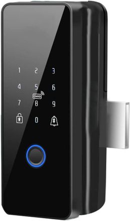 OEM Cerradura De Puerta Inteligente Tuya Wifi Una Prueba De Agua Cerradura De Llanta Electr&oacute;nica Con Huella Digital Para Puerta De Vidrio, Estilo 3